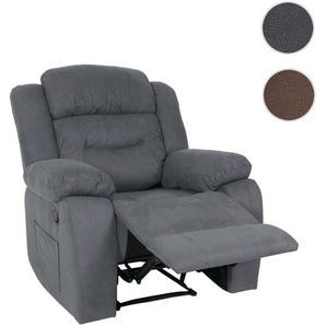 Mendler Fernsehsessel HWC-J57, XXL Relaxsessel TV-Liegesessel Nosagfederung Wildleder-Optik Stoff/Textil bis 107022