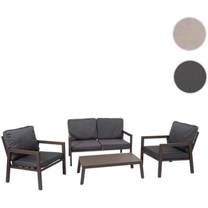 Mendler Garnitur HWC-L64, Gartenlounge Gartengarnitur Lounge-Set Sitzgruppe Sofa, Metall ~ Variantenangebot 117287+117288+117289