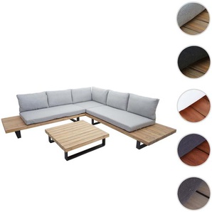 Mendler Garten-Garnitur HWC-H54, Garnitur Sitzgruppe Lounge-Set, Spun Poly Akazie Holz MVG Alu ~ Variantenan 73640+73641