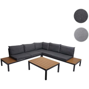 Mendler Garten Garnitur HWC-H54b, Garnitur Sitzgruppe Garten-/Lounge-Set Sofa, Olefin Holzoptik Alu ~ Varian 82137