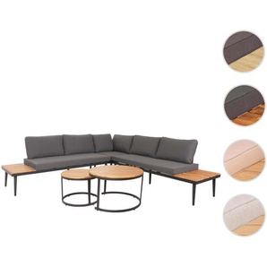 Mendler Garten-Garnitur HWC-H54c, Lounge-Set, Beistelltisch Spun Poly Akazie Holz Stahl ~ Variantenangebot 106220+106221