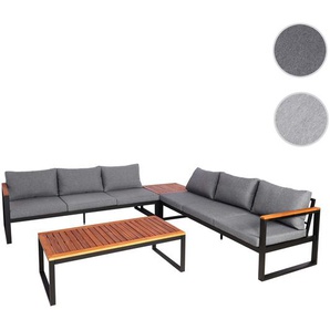 Mendler Garten-Garnitur HWC-L26, Gartenlounge Lounge-Set Sitzgruppe Sofa, Metall Akazie Holz MVG-zertifizier 99067