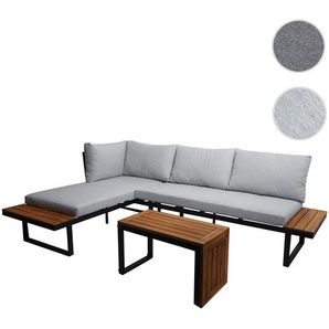 Mendler Garten Garnitur HWC-L27, Garnitur Sitzgruppe Lounge-Set Sofa, Spun Poly Alu Akazie Holz MVG-zertifiz 99086