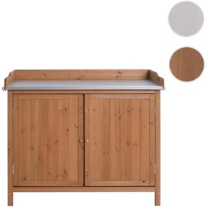 Mendler Gartenschrank mit Arbeitsplatte HWC-L69, Pflanztisch, Outdoor Tanne Holz MVG-zertifiziert 86x104x52c 107095
