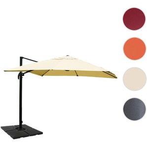 Mendler Gastronomie-Ampelschirm HWC-A96, 3,5x3,5m (Ř4,95m) Polyester/Alu 25kg ~ Variantenangebot 134317+35661+122472