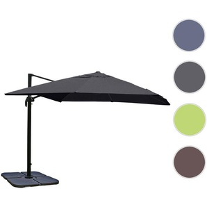 Mendler Gastronomie-Ampelschirm HWC-A96, 3x3m (Ř4,24m) Polyester Alu/Stahl 23kg ~ Variantenangebot 138987+31831+122472