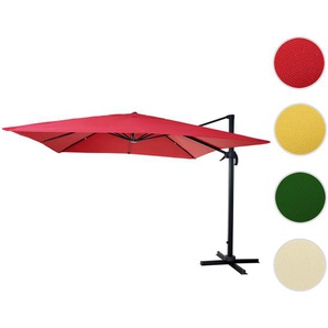 Mendler Gastronomie-Ampelschirm HWC-A96, Sonnenschirm 3x3m (Ř4,24m) Polyester Alu/Stahl 23kg ~ Variantenange 153408+153436+122472