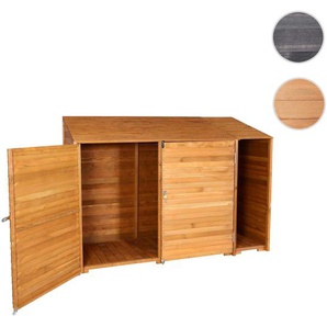 Mendler Geräteschuppen HWC-J75, Geräteschrank Gerätehaus, Holz gebeizt MVG-zertifiziert, 180x250x93cm ~ Vari 83054+89578