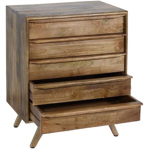 Mendler Highboard HWC-L96, Kommode Sideboard Schrank Schubladen Massiv-Holz Mango 81x65x43cm MVG-zertifizier 103195