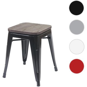 Mendler Hocker HWC-A73 inkl. Holz-Sitzfläche, Metallhocker Sitzhocker, Metall Industriedesign stapelbar ~ Va 74908