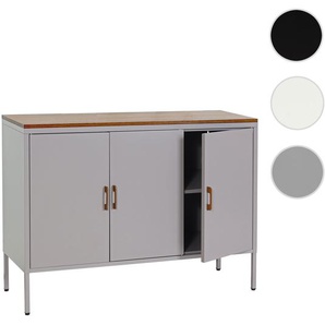 Mendler Kommode HWC-L84, Sideboard Schrank Anrichte, 3 Türen Metall 90x120x40cm, Melamin beschichtet ~ Varia 101933+101934