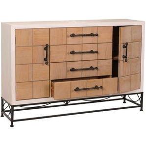 Mendler Kommode HWC-N30, Schrank Sideboard Highboard mit Türen und Schublade, Massiv-Holz MDF, 92x140x42cm ~ 106170