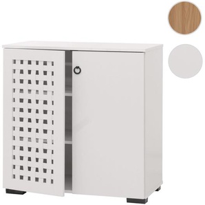 Mendler Kommode HWC-N87, Sideboard Schrank Anrichte, 3D-Flecht-Design 2 Türen 3 Staufächer Soft-Close, 82x80 109355