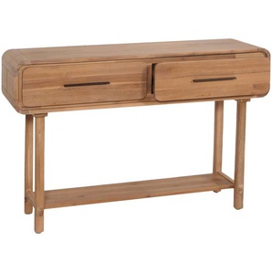 Mendler Konsolentisch HWC-M47, Telefontisch Beistelltisch Ablagetisch, Schublade, Akazie Massiv-Holz gebeizt 105015