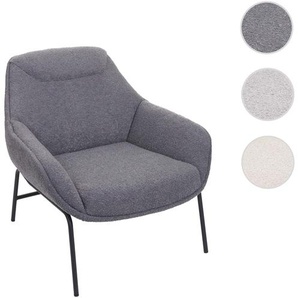 Mendler Lounge-Sessel HWC-J77, Cocktailsessel Sessel, Bouclé Stoff Metall ~ Variantenangebot 83077