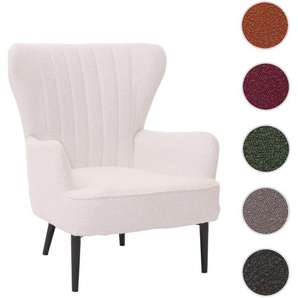 Mendler Lounge-Sessel HWC-K37, Cocktail-/Ohrensessel Polsterstuhl Retro Vintage Stoff Bouclé (600g/m˛) Öko-T 109067
