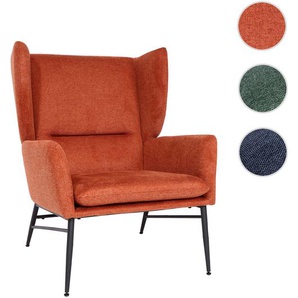 Mendler Lounge-Sessel HWC-L62, Ohrensessel Cocktailsessel Sessel Polstersessel, Stoff/Textil Metall ~ Varian 117256