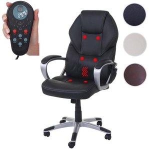 Mendler Massage-Bürostuhl HWC-A69, Drehstuhl Chefsessel, Heizfunktion Massagefunktion Kunstleder ~ Varianten 57753