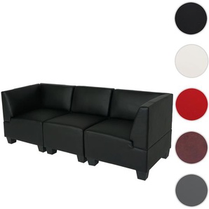 Mendler Modular 3-Sitzer Sofa Couch Lyon, Kunstleder, hohe Armlehnen ~ Variantenangebot 2x21699+21689+2x21716