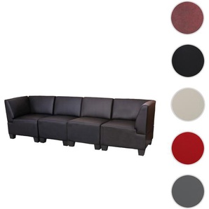 Mendler Modular 4-Sitzer Sofa Couch Lyon, Kunstleder, hohe Armlehnen ~ Variantenangebot 2x21699+2x21689+2x21716
