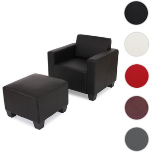 Mendler Modular Sessel Loungesessel mit Ottomane Lyon, Kunstleder ~ Variantenangebot 21705+21702