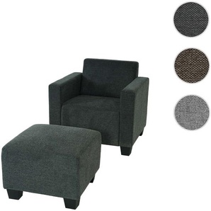 Mendler Modular Sessel Loungesessel mit Ottomane Lyon, Stoff/Textil ~ Variantenangebot 75609+75610
