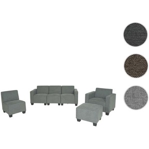 Mendler Modular Sofa-System Couch-Garnitur Lyon 3-1-1-1, Stoff/Textil ~ Variantenangebot 2x75186+75187+75188+75189+75190