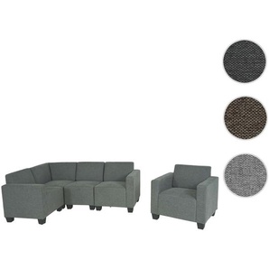 Mendler Modular Sofa-System Couch-Garnitur Lyon 4-1, Stoff/Textil ~ Variantenangebot 75186+75191+75192+75187+75188+75190