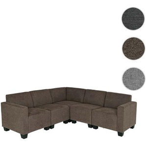 Mendler Modular Sofa-System Couch-Garnitur Lyon 5, Stoff/Textil ~ Variantenangebot 75620+75621+2x75615+75616+75617