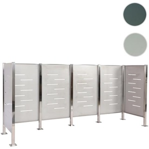 Mendler Mülltonnen-Zaun HWC-J55, Mülltonnenverkleidung Mülltonnenaufbewahrung, 150x325x85cm Metall ~ Variant 2x81188+101480+101481+101482