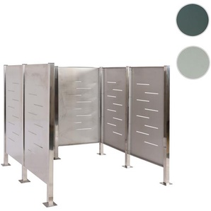Mendler Mülltonnen-Zaun HWC-J55, Mülltonnenverkleidung Mülltonnenaufbewahrung, 151x165x165cm Metall ~ Varian 81188+101480+101481+101482