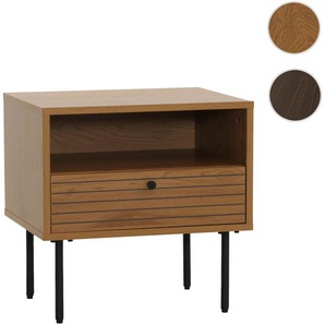 Mendler Nachttisch HWC-N78, Nachtschrank, Schublade, skandinavischer Stil Metall Holz Melamin MVG 50x40x50cm 109307
