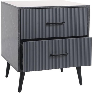 Mendler Nachttisch HWC-N89, Kommode Beistelltisch Nachtschrank, 3D-Design Schublade Melamin Holz, 55x48x41cm 109684
