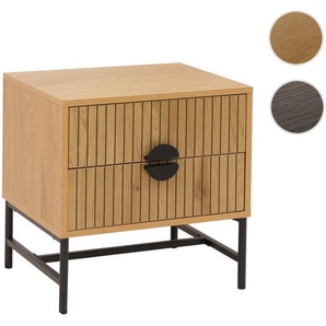 Mendler Nachttisch HWC-O39, Beistelltisch Nachtschrank Schrank, Schublade Melamin MDF Metall 50x48x39cm ~ Va 112263