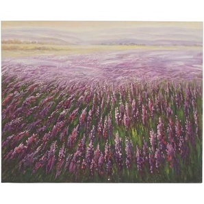 Mendler Ölgemälde Blumenfeld, 100% handgemaltes Wandbild Gemälde XL, 100x80cm ~ Variantenangebot 44752