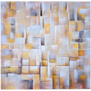 Mendler Ölgemälde Cubes, 100% handgemaltes Wandbild Gemälde XL, 100x100cm ~ Variantenangebot 59446
