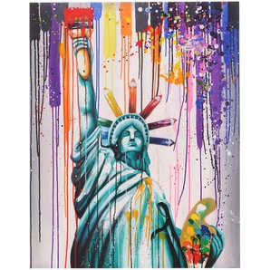 Mendler Ölgemälde Freiheitsstatue, 100% handgemaltes Wandbild 3D-Bild Gemälde XL, 100x80cm ~ Variantenangebo 44719