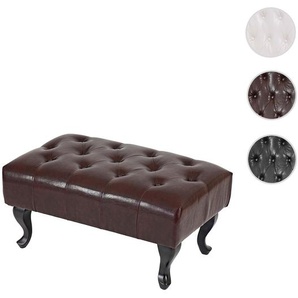 Mendler Ottomane Chesterfield, Sitzhocker Fußablage Hocker, wasserabweisend Kunstleder 39x77x47cm ~ Variante 34891