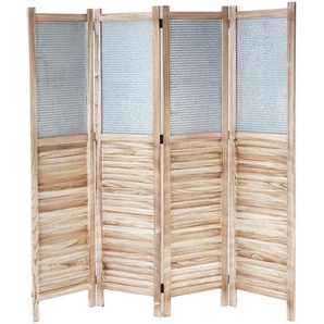 Mendler Paravent HWC-D27, Raumteiler Trennwand spanische Wand Sichtschutz, Holz Metall 170x160x2cm ~ Variant 62651