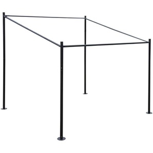 Mendler Pergola-Gestell HWC-A22, Anbaupergola Garten Pavillon Terrassenüberdachung Gestänge, Stahl 3x3m ~ Va 75897