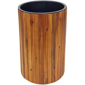 Mendler Pflanzkasten HWC-L24, Pflanzkübel Blumentopf Blumenkasten, rund 50x34cm Outdoor Akazie Holz MVG-zert 98583