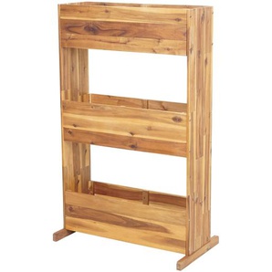 Mendler Pflanzkastenregal HWC-L20, Blumenkasten Hochbeet, 115x71x40cm Outdoor Akazie Holz MVG-zertifiziert, 98577