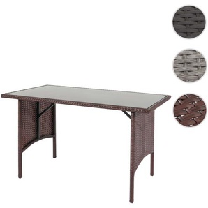 Mendler Poly-Rattan Esstisch HWC-G16, Esszimmertisch Gartentisch Tisch, Gastronomie 112x60cm ~ Variantenange 105794