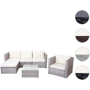 Mendler Poly-Rattan-Garnitur Brescia, Gartengarnitur Sitzgruppe Sofa Lounge-Set ~ Variantenangebot 52757+52758+52759