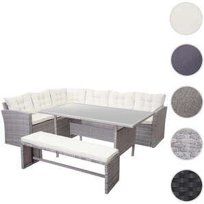 Mendler Poly-Rattan-Garnitur HWC-A29, Gartengarnitur Sitzgruppe Lounge-Esstisch-Set Sofa ~ Variantenangebot 64384+64385