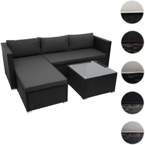 Mendler Poly-Rattan Garnitur HWC-F57, Balkon-/Garten-/Lounge-Set Sofa Sitzgruppe ~ Variantenangebot 69830+69831