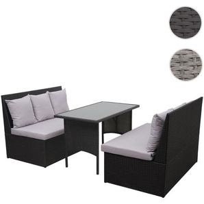 Mendler Poly-Rattan Garnitur HWC-G16, Garten-/Lounge-Set Sitzgruppe, Gastronomie 2x2er Sofa Tisch ~ Variante 70862