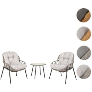 Mendler Poly-Rattan Garnitur HWC-N33, Balkon-Set Gartengarnitur Sitzgruppe Stuhl Beistelltisch ~ Variantenan 105955