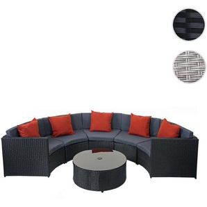 Mendler Poly-Rattan Garnitur rund HWC-E17, Garten-Set Sitzgruppe ~ Variantenangebot 65118+65119+65120