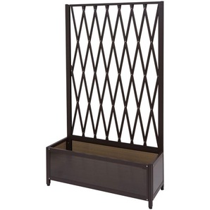 Mendler Rankgitter HWC-G21, Scherengitter Rankhilfe Blumenkasten Pflanzkübel, Alu+Stahl 152x90x35cm braun ~ 70981